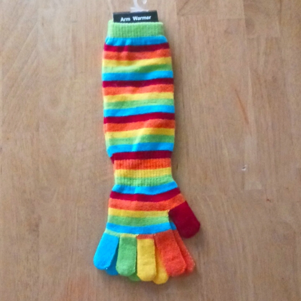 Girls Rainbow arm warmers. Children's m/l